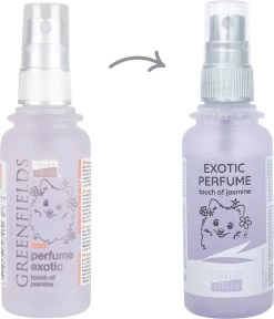 Hondenparfum Spray In 4 Geuren - Greenfields - Alchoholvrije En PH Neutrale Formule Tegen Onaangename Geurtjes - 50ml - Exotic -Pet Care Verkoop 1030x1200