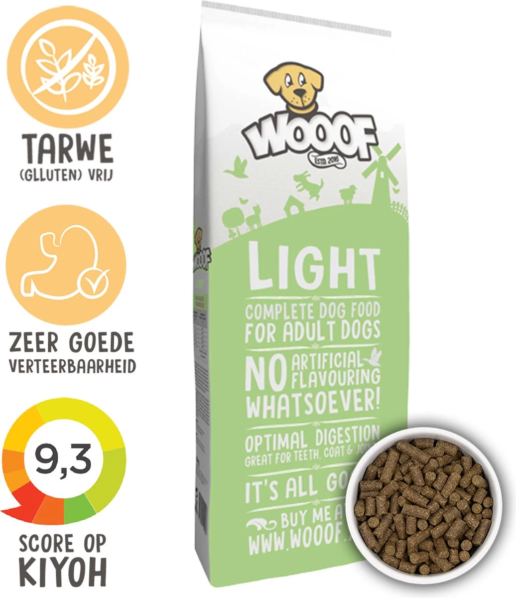 WOOOF Light 18KG - Geperst Light Hondenvoer - Geperste Ligh Hondenbrokken - Light Droogvoer 1 WOOOF Light 18KG - Geperst Light Hondenvoer - Geperste Ligh Hondenbrokken - Light Droogvoer