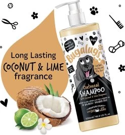 Bugalugs - Hondenshampoo Oatmeal - Met Kokos En Limoen Geur - Alle Vachttypes - Fles Met Pompje - Vegan - 500 Ml -Pet Care Verkoop 1109x1200