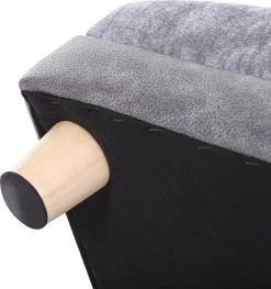 PawHut Hondenbank Huisdierbank Hondenbed Hondenmat Woonkamer PU-leer Kort Pluche Grijs D04-135 -Pet Care Verkoop 1128x1200 3