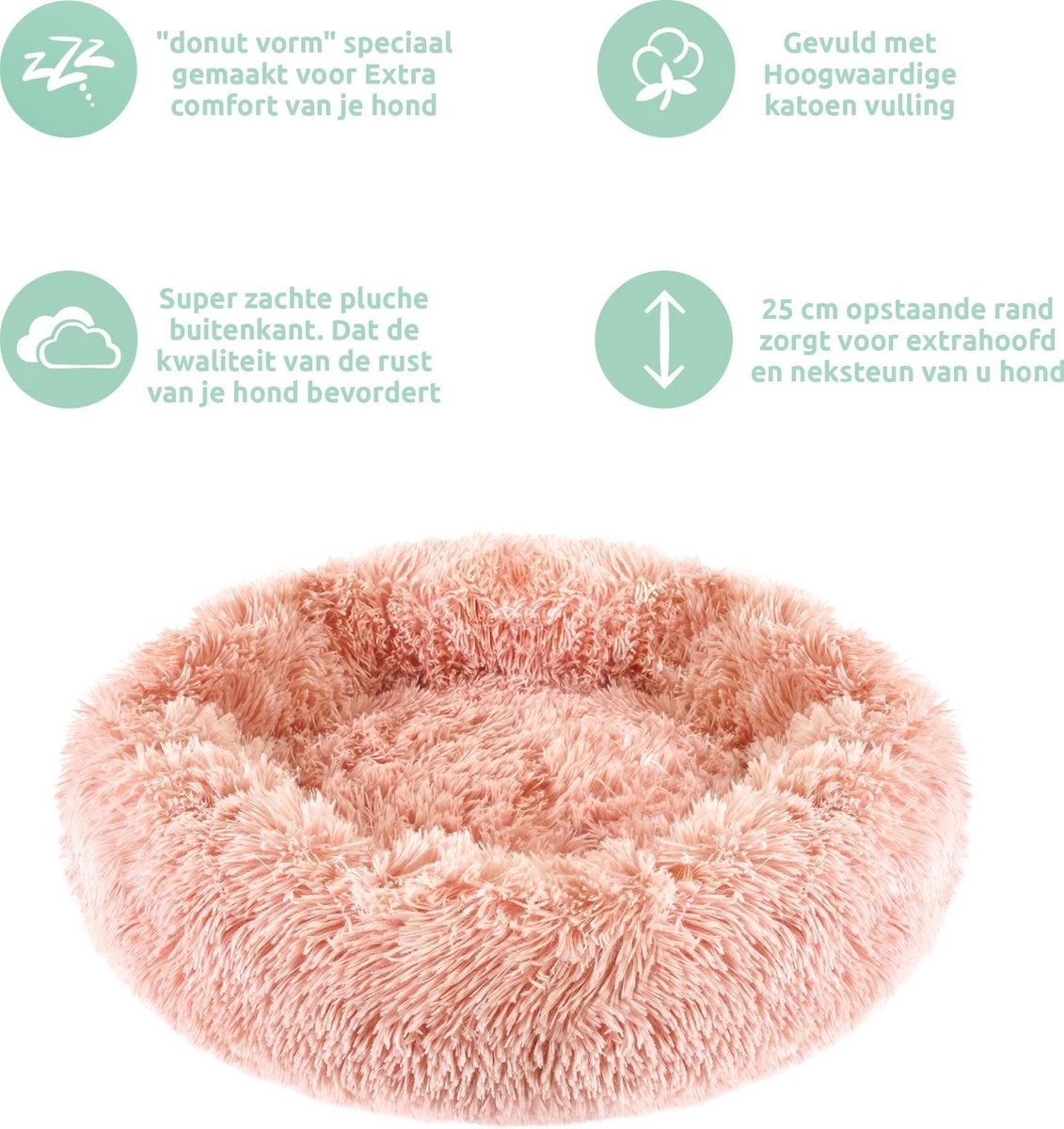 Studio Proud - Donut Mand - Honden En Katten Slaapbed - 50 Cm Roze - Pluche Hondenmand - Verkrijgbaar In Verschillende Maten En Kleuren 3 Studio Proud - Donut Mand - Honden En Katten Slaapbed - 50 Cm Roze - Pluche Hondenmand - Verkrijgbaar In Verschillende Maten En Kleuren - Afbeelding 3
