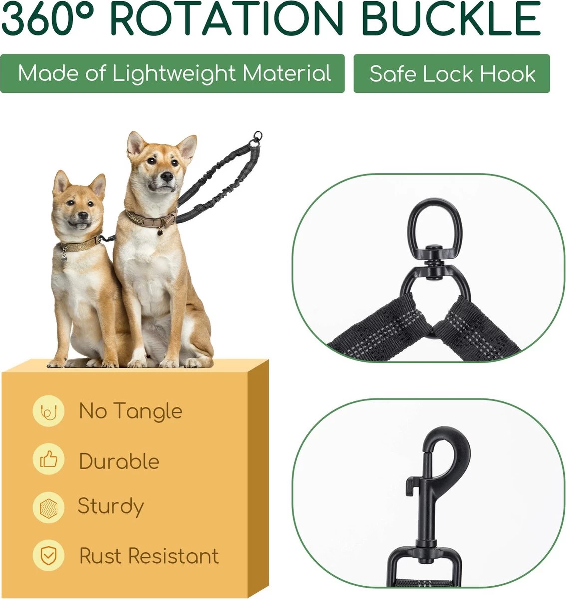 Nobleza Splitter Hondenriem - Dubbel Aanlijnriem Voor Honden - Splitter Verstelbaar - Zwart 5 Nobleza Splitter Hondenriem - Dubbel Aanlijnriem Voor Honden - Splitter Verstelbaar - Zwart - Afbeelding 5