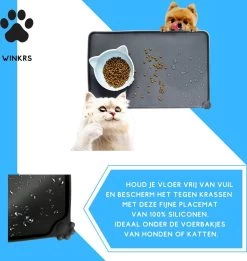 Winkrs - Placemat Voor Voerbak Van Hond Of Kat Huisdieren - Zwart Siliconen Waterdicht -Pet Care Verkoop 1136x1200 1