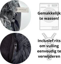 Springos Hondenmand | Superzacht En Luxe | Wasbaar | Donut | Fluffy | Hondenkussen | 50cm | Grijs 11 Springos Hondenmand | Superzacht En Luxe | Wasbaar | Donut | Fluffy | Hondenkussen | 50cm | Grijs -Pet Care Verkoop 1151x1200 5