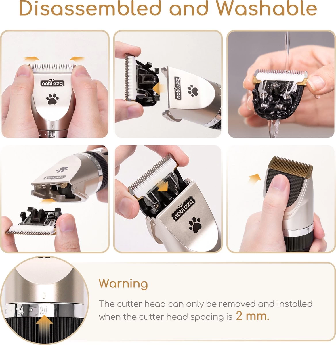 Nobleza B78 - Dieren Tondeuse Set - 4 Opzetkammen - Voor Huisdieren Katten & Honden - Draadloos 2 Nobleza B78 - Dieren Tondeuse Set - 4 Opzetkammen - Voor Huisdieren Katten & Honden - Draadloos - Afbeelding 2