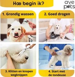 AVE Pets® Volledige Hondentondeuse Set Met Display - Draadloos Tondeuse - Scheerapparaat Voor Je Hond Of Kat - Huisdier Trimmer - Dierentondeuse - Dieren Verzorging -Pet Care Verkoop 1171x1200