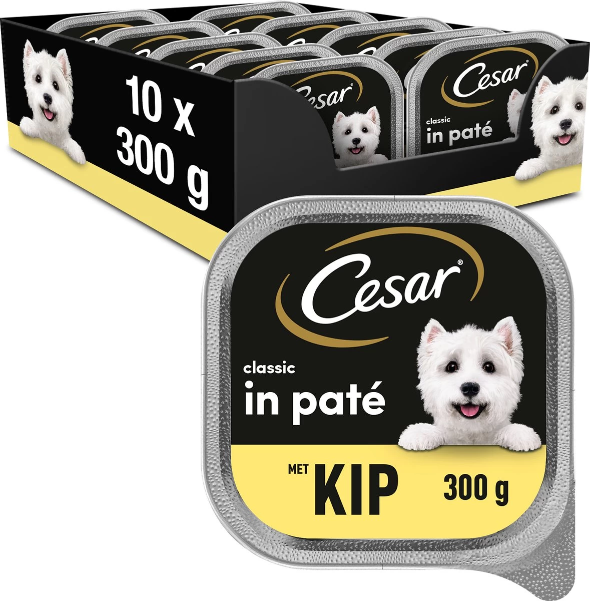 Cesar Classic Paté Honden Natvoer - Kip - 10 X 300 Gr 1 Cesar Classic Paté Honden Natvoer - Kip - 10 X 300 Gr