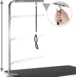 Tectake- Trimtafel Met Lus - Tafelhoogte: 76 Cm - Zwart / Grijs - 402892 -Pet Care Verkoop 1185x1200