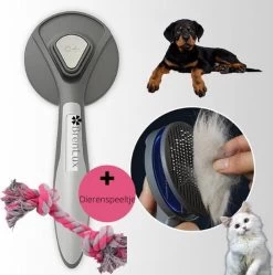 Merkloos Dierenborstel - Haarborstel Huisdieren - Borstel Voor Vacht Huisdier - Borstel Kat - Borstel Hond - Makkelijk Haar Verwijderen Met één Klik - Inclusief Speeltje - Kam Huisdier - Vachtverzorging - Massage -Pet Care Verkoop 1192x1200 4