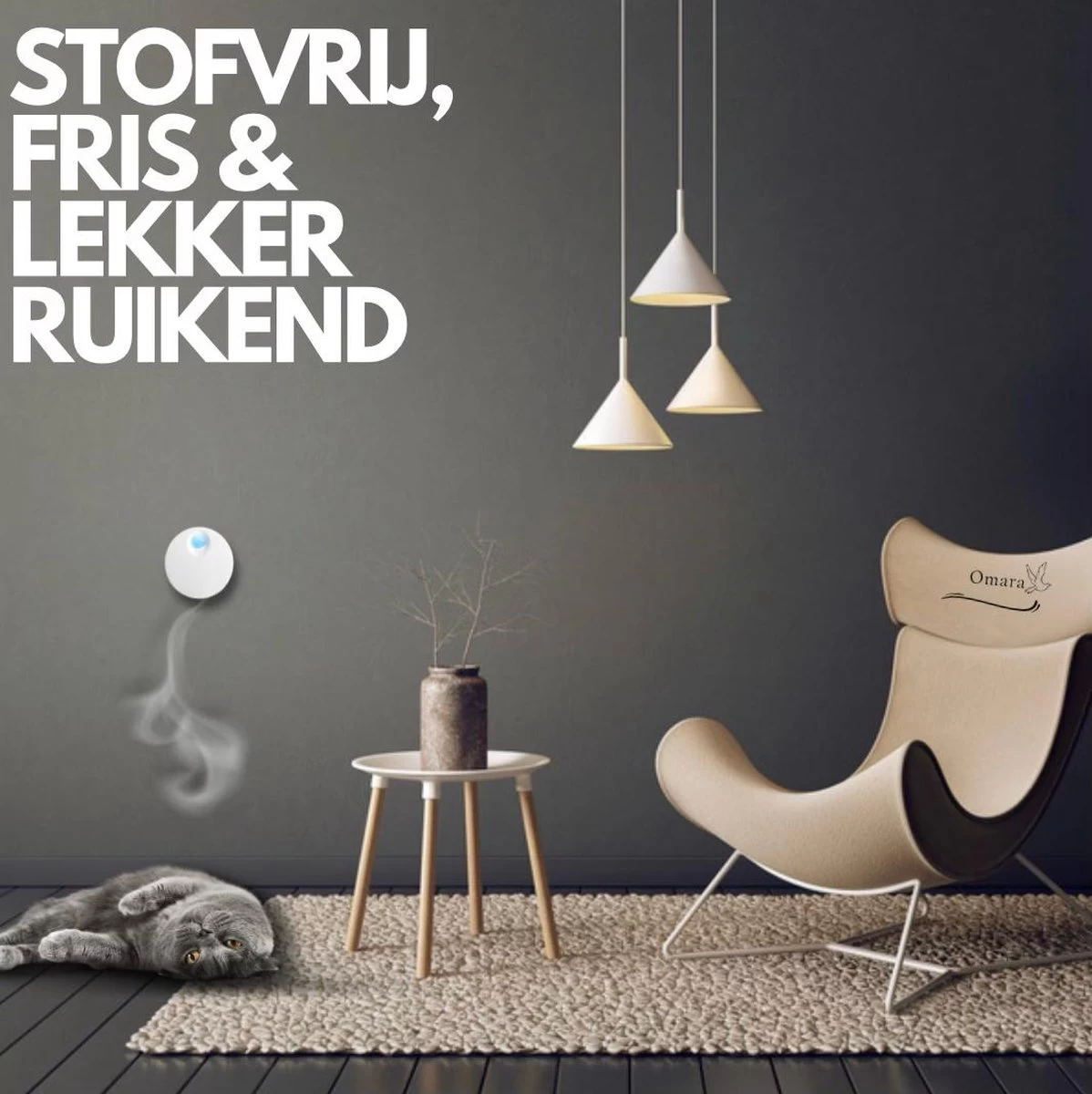 Omara Geurverdrijver – Kattenbak Geurverdrijver – 2023 Model- Oplaadbaar – 100% Krasvrij- Geurverwijderaar- Slimme Sensor 6 Omara Geurverdrijver – Kattenbak Geurverdrijver – 2023 Model- Oplaadbaar – 100% Krasvrij- Geurverwijderaar- Slimme Sensor - Afbeelding 6