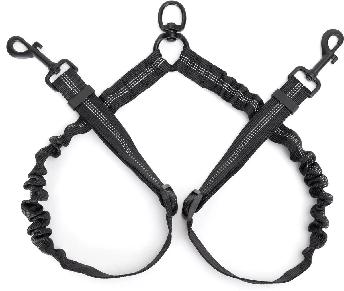 Nobleza Splitter Hondenriem - Dubbel Aanlijnriem Voor Honden - Splitter Verstelbaar - Zwart 1 Nobleza Splitter Hondenriem - Dubbel Aanlijnriem Voor Honden - Splitter Verstelbaar - Zwart
