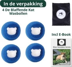 De Blaffende Kat Wasdrogerbollen - Droger Ballen - Huisdier Haarverwijderaar - 4 Wasbollen Voor Wasmachine En Droger -Pet Care Verkoop 1200x1107 2