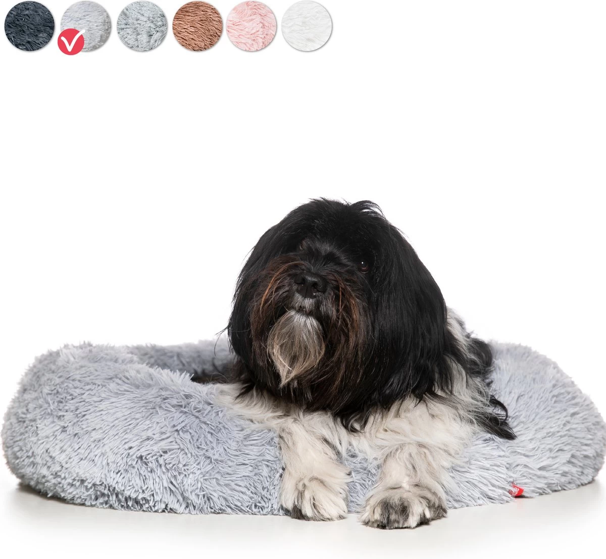 Snoozle Donut Hondenmand - Zacht En Luxe Hondenkussen - Wasbaar - Fluffy - Hondenmanden - 60cm - Lichtgrijs 1 Snoozle Donut Hondenmand - Zacht En Luxe Hondenkussen - Wasbaar - Fluffy - Hondenmanden - 60cm - Lichtgrijs