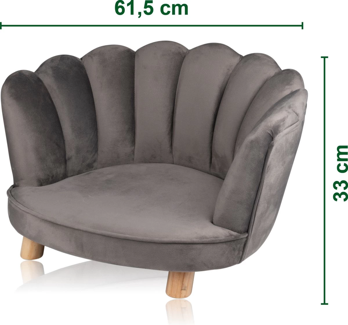 Maxxpro Katten- En Hondenstoel - Grijs - Verhoogd Met Houten Poten - Fluweel Materiaal - 61.5 X 52 X 33 CM - Huisdieren Tot 80 KG 7 Maxxpro Katten- En Hondenstoel - Grijs - Verhoogd Met Houten Poten - Fluweel Materiaal - 61.5 X 52 X 33 CM - Huisdieren Tot 80 KG - Afbeelding 7