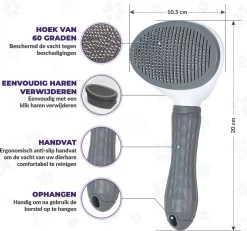 Kattenborstel - Hondenborstel - Pluizenverwijderaar - Haarverwijderaar Voor Huisdieren - Hondenkam - Kattenkam - Huisdierhaar Verwijderaar - Ontpluizer - Kattenhaar & Hondenhaar Verwijderaar - Voor Langharig & Kortharig - Grijs -Pet Care Verkoop 1200x1123 2