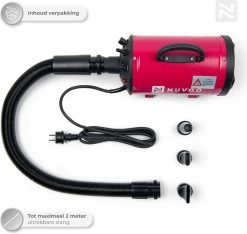 Nuvoo Professionele Hondenföhn / Waterblazer / Hondenborstel Met 3 Opzetstukken - Verstelbare Vermogen Tot 2200W - Warme / Koude Stand - Rood 15 Nuvoo Professionele Hondenföhn / Waterblazer / Hondenborstel Met 3 Opzetstukken - Verstelbare Vermogen Tot 2200W - Warme / Koude Stand - Rood -Pet Care Verkoop 1200x1136 5