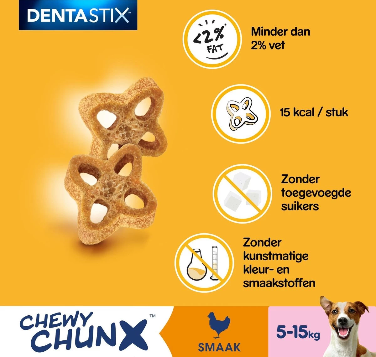 Pedigree Dentastix Chewy Chunx Hondensnacks Mini - Kip - 5 X 68 Gr 5 Pedigree Dentastix Chewy Chunx Hondensnacks Mini - Kip - 5 X 68 Gr - Afbeelding 5