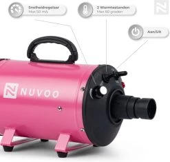 Nuvoo Professionele Hondenföhn / Waterblazer / Hondenborstel Met 3 Opzetstukken - Verstelbare Vermogen Tot 2200W - Warme / Koude Stand - Roze 11 Nuvoo Professionele Hondenföhn / Waterblazer / Hondenborstel Met 3 Opzetstukken - Verstelbare Vermogen Tot 2200W - Warme / Koude Stand - Roze -Pet Care Verkoop 1200x1140 3