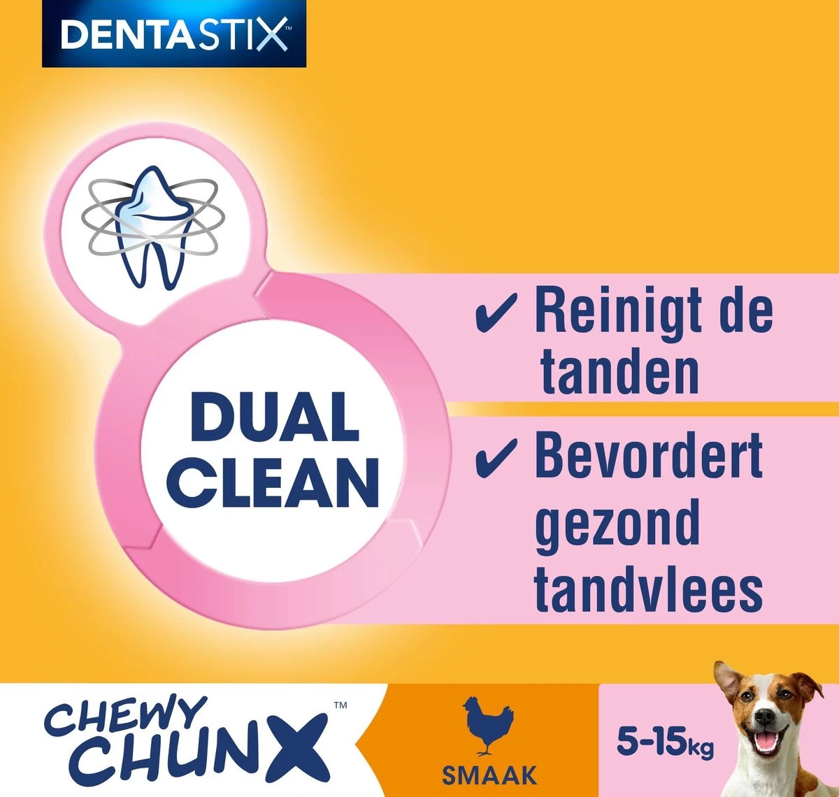 Pedigree Dentastix Chewy Chunx Hondensnacks Mini - Kip - 5 X 68 Gr 4 Pedigree Dentastix Chewy Chunx Hondensnacks Mini - Kip - 5 X 68 Gr - Afbeelding 4