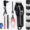 Merkloos Dierentondeuse + Haren Verwijderaar - Scheerapparaat Voor Honden En Katten - 4 Opzetstukken - Oplaadbaar - Draadloos - Stil - Verschillende Haar En Vachtlengtes - Hondentrimmer - Honden Trimmer - Honden Knippen - Haren Knippen