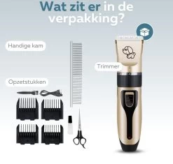 BYER Professionele Dieren Tondeuse Set - Voor Huisdieren Katten & Honden - Draadloos - Oplaadbare Pet Trimmer - Dog Tondeuze Clipper - 5 Standen & Vier Opzetkammen - Low Noise -Pet Care Verkoop 1200x1142 2