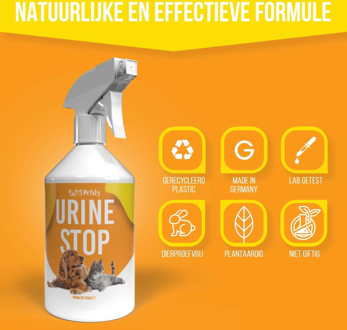 Petsly Urine Stop Spray - Dierentoilet - Voor Zindelijkheid Training, Puppytraining. Voorkomt Markeren - 500ml 3 Petsly Urine Stop Spray - Dierentoilet - Voor Zindelijkheid Training, Puppytraining. Voorkomt Markeren - 500ml - Afbeelding 3