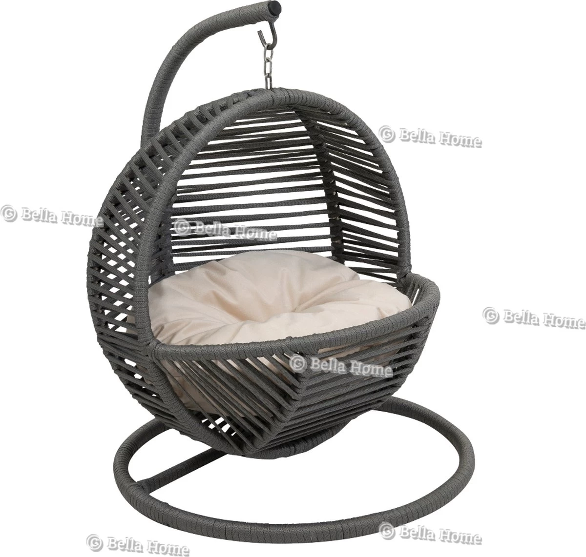 Merkloos Mini Hangstoel Swing Simba Kat / Hond Grijs | Creme Kussen 1 Merkloos Mini Hangstoel Swing Simba Kat / Hond Grijs | Creme Kussen