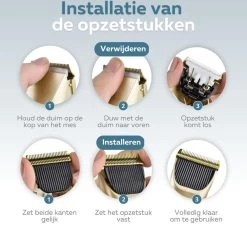 BYER Professionele Dieren Tondeuse Set - Voor Huisdieren Katten & Honden - Draadloos - Oplaadbare Pet Trimmer - Dog Tondeuze Clipper - 5 Standen & Vier Opzetkammen - Low Noise -Pet Care Verkoop 1200x1148 5