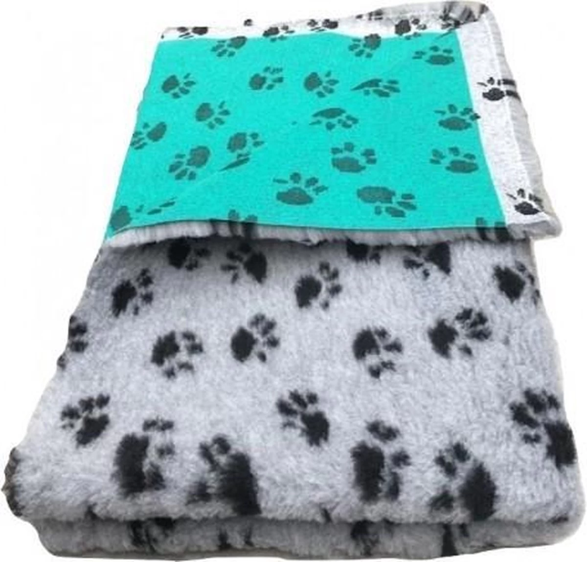 Vet Bed Grijs Met Voetprint Groene Rug 22mm 150x100 Cm 3 Vet Bed Grijs Met Voetprint Groene Rug 22mm 150x100 Cm - Afbeelding 3