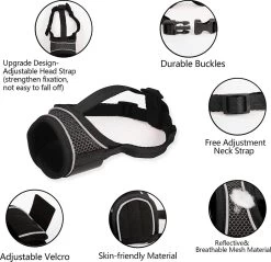 Merkloos Hoog Kwaliteit Muilkorf Met Bedrukt Patroon - Muilkorf Hond - Hondensnuit - Anti Blaf En Bijt - Voor Kleine En Grote Honden Maat M Zwart Reflecterend -Pet Care Verkoop 1200x1160