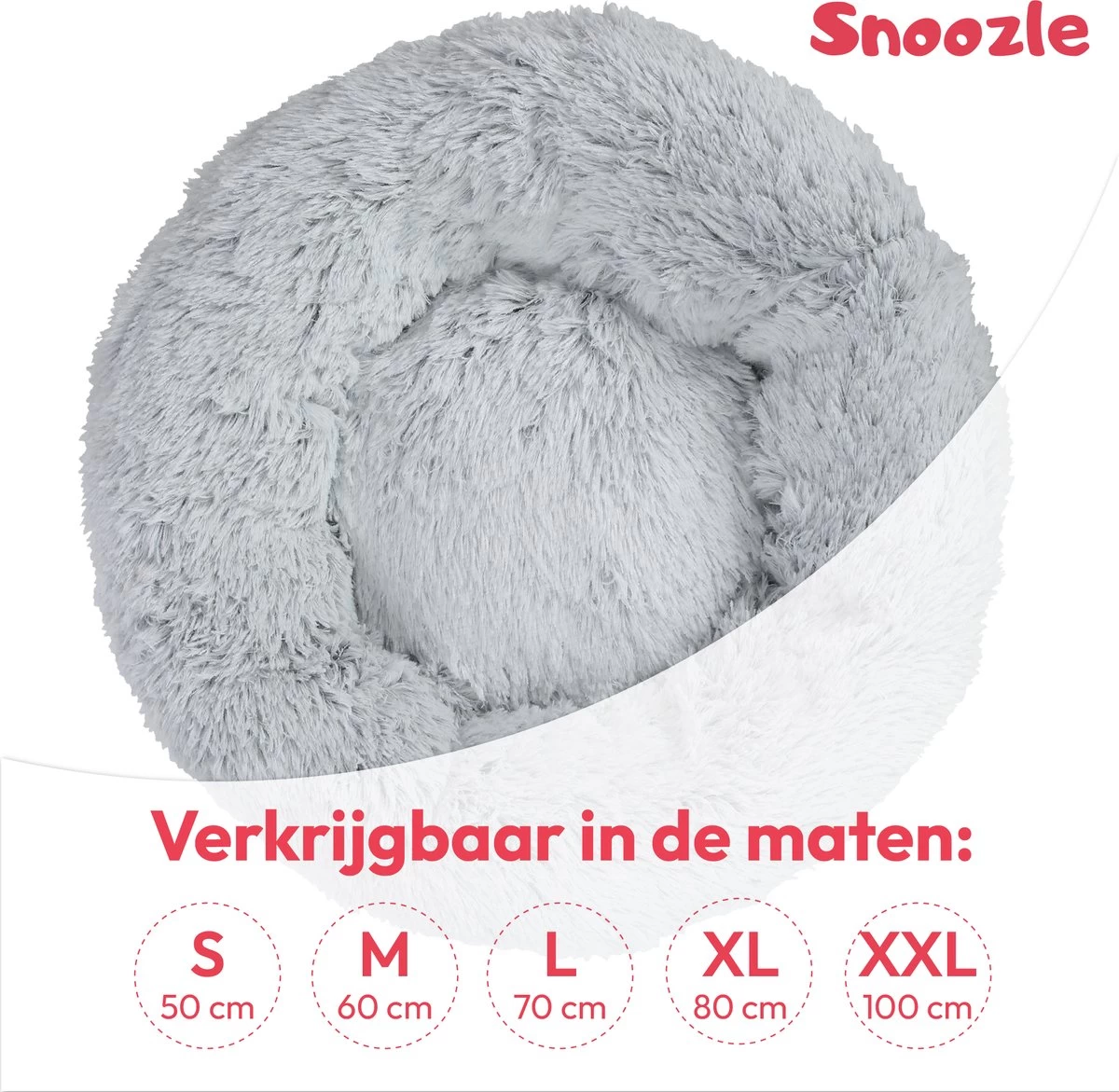 Snoozle Donut Hondenmand - Zacht En Luxe Hondenkussen - Wasbaar - Fluffy - Hondenmanden - 60cm - Lichtgrijs 4 Snoozle Donut Hondenmand - Zacht En Luxe Hondenkussen - Wasbaar - Fluffy - Hondenmanden - 60cm - Lichtgrijs - Afbeelding 4