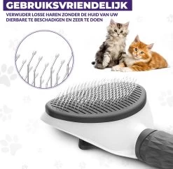 Kattenborstel - Hondenborstel - Pluizenverwijderaar - Haarverwijderaar Voor Huisdieren - Hondenkam - Kattenkam - Huisdierhaar Verwijderaar - Ontpluizer - Kattenhaar & Hondenhaar Verwijderaar - Voor Langharig & Kortharig - Grijs -Pet Care Verkoop 1200x1175 1