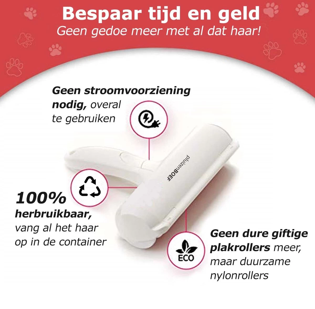 PluizenBOEF® Huisdierhaar Verwijderaar - Haarverwijderaar Voor Huisdieren - Hondenhaar - Kattenhaar - Pluizenborstel 3 PluizenBOEF® Huisdierhaar Verwijderaar - Haarverwijderaar Voor Huisdieren - Hondenhaar - Kattenhaar - Pluizenborstel - Afbeelding 3