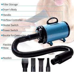 Merkloos Edward&DeVries Professionele Hondenföhn Met 4 Opzetstukken – Waterblazer Voor Honden – Stil Design – Krachtig + Extra Filter & Droogdoek - Blauw -Pet Care Verkoop 1200x1180 1