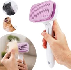 Lubadoo® - Kattenborstel - Hondenborstel - Kattenkam - Kattenhaar - Hondenhaar - Huisdierhaar Verwijderaar - Haarverwijderaar Voor Huisdieren - Langharig - Kortharig - Roze