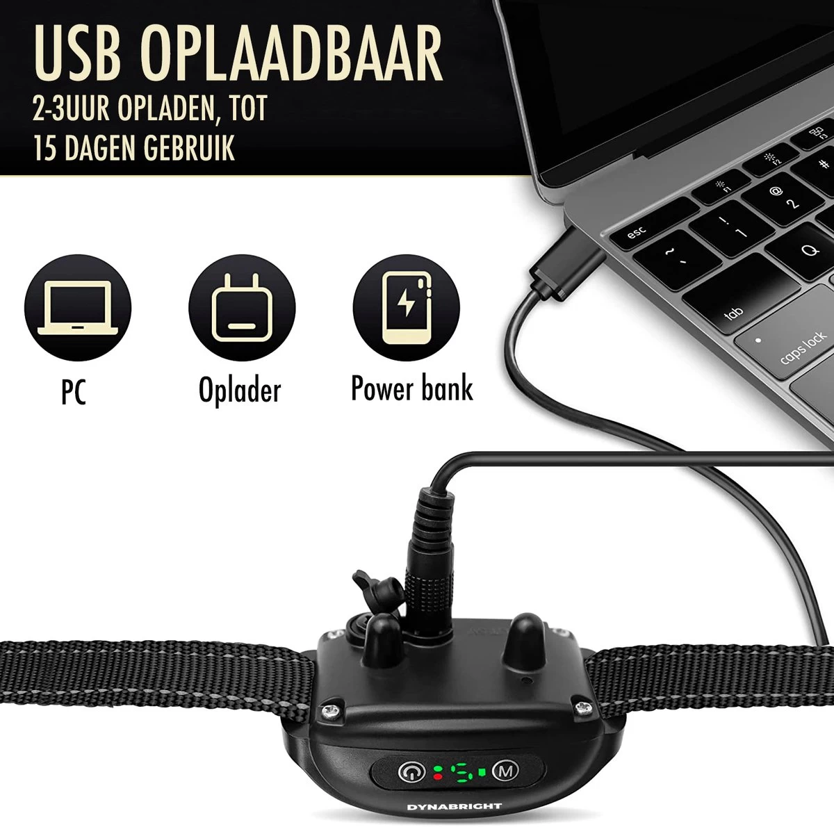 DynaBright Anti Blafband Voor Honden - 3-70KG - Diervriendelijk - Zonder Schok - Vibratie En Audio - Anti Blaf Band 4 DynaBright Anti Blafband Voor Honden - 3-70KG - Diervriendelijk - Zonder Schok - Vibratie En Audio - Anti Blaf Band - Afbeelding 4