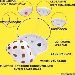 Merkloos Ultrasone Hondentrainer - Anti Blafapparaat | Anti Blaf Apparaat | Anti Blafband | Dierendag | Trainer | Design | Schelp | Retro | Blafband Voor Honden -Pet Care Verkoop 1200x1190 12
