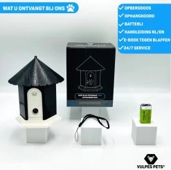 Vulpes Pets® Anti Blaf Apparaat Pro - Anti Blafband Voor Alle Honden - Luxe Hondentrainer - Diervriendelijk & Zonder Schok - Inclusief 9V Batterij - Waterbestendig - Ophangbaar - Instelbare Ultrasone Niveauregeling - 4 Standen -Pet Care Verkoop 1200x1193 10