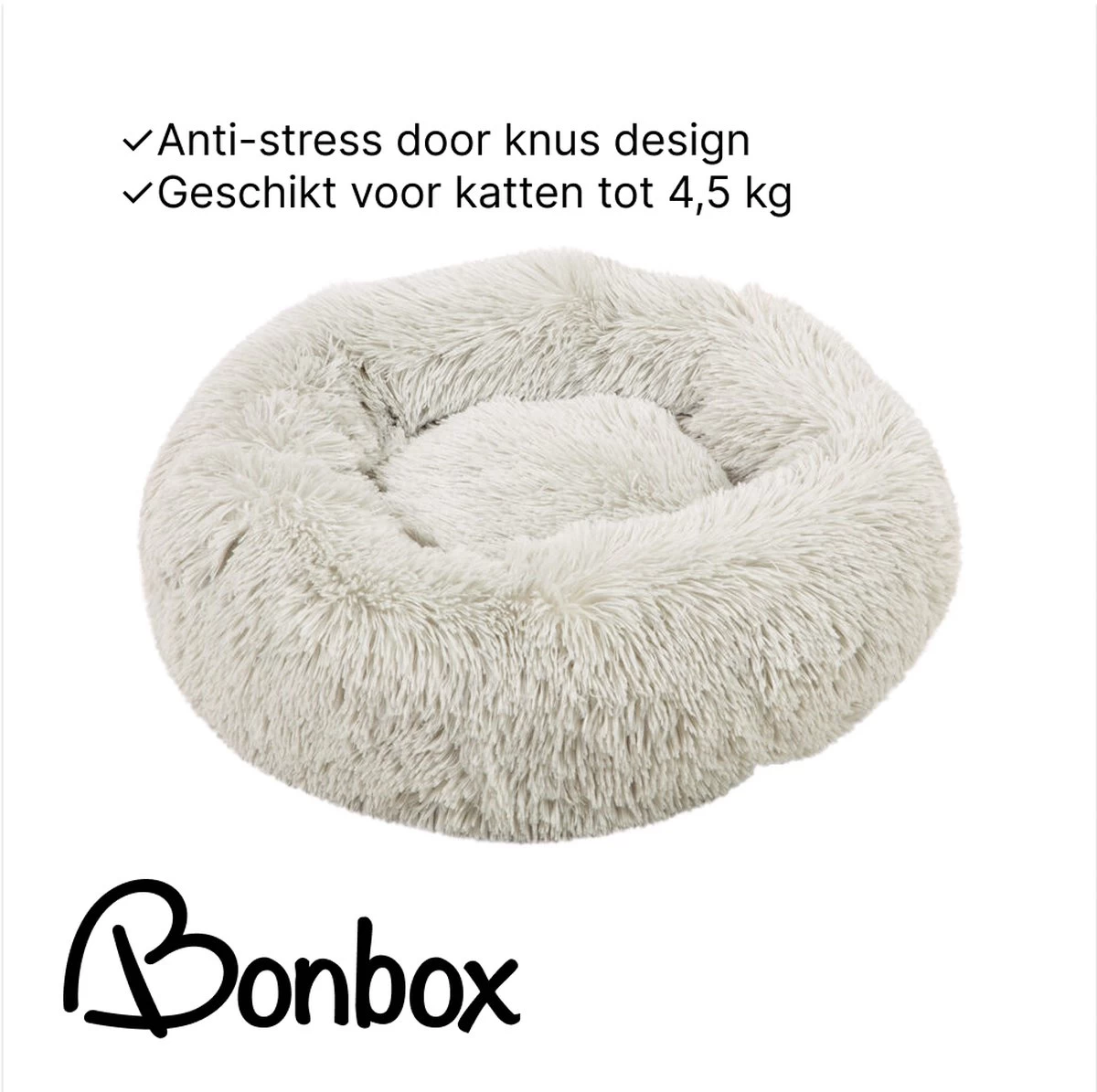 Bonbox Shop - Maat S - Donut Bed In Wit - Dierenmand Voor Katten, Kittens En Kleine Honden - Knus Mandje - Donutbed Diameter 40 Cm - Anti Anxiety 5 Bonbox Shop - Maat S - Donut Bed In Wit - Dierenmand Voor Katten, Kittens En Kleine Honden - Knus Mandje - Donutbed Diameter 40 Cm - Anti Anxiety - Afbeelding 5