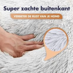 Pet Perfect Donut Hondenmand - 80cm - Fluffy Hondenkussen - Hondenbed - Créme/Bruin -Pet Care Verkoop 1200x1200 1067
