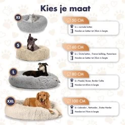 Pet Perfect Donut Hondenmand - 80cm - Fluffy Hondenkussen - Hondenbed - Créme/Bruin -Pet Care Verkoop 1200x1200 1071