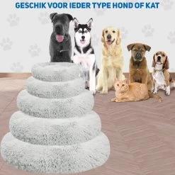 Pawzle Hondenmand - Donut Hondenkussen - Kattenmand - Bed Voor Honden & Katten - Wasbaar - 100cm - Grijs -Pet Care Verkoop 1200x1200 1106