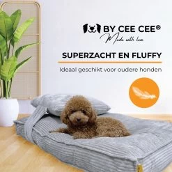 Orthopedisch Hondenkussen Grijs - Hondenmand Ribstof Premium L - Luxe Hondenbed 100x70cm - Grijs Tot 40 KG -Pet Care Verkoop 1200x1200 1125