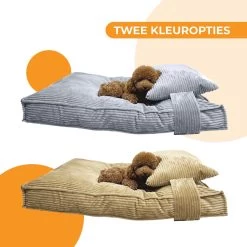 Orthopedisch Hondenkussen Grijs - Hondenmand Ribstof Premium L - Luxe Hondenbed 100x70cm - Grijs Tot 40 KG -Pet Care Verkoop 1200x1200 1126