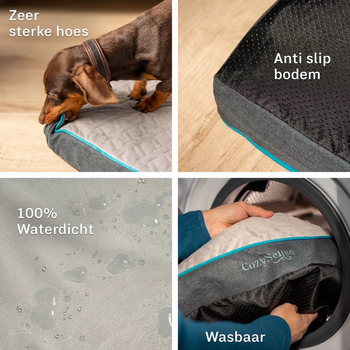 CozySense® - Orthopedisch Hondenkussen - Hondenkussen 75 X 45 Cm - Ook Geschikt Als Benchkussen & Hondenbed - Hondenkussen Bank - Traagschuim - Waterdicht - Wasbare Hoes - Maat M 7 CozySense® - Orthopedisch Hondenkussen - Hondenkussen 75 X 45 Cm - Ook Geschikt Als Benchkussen & Hondenbed - Hondenkussen Bank - Traagschuim - Waterdicht - Wasbare Hoes - Maat M - Afbeelding 7