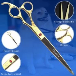 Scharenset Hond - 8-Delige Scharenset - Hondenschaar - Trimset - Trimschaar Voor Honden - Huisdier Knipset - Effileerschaar Hond - Goud -Pet Care Verkoop 1200x1200 121