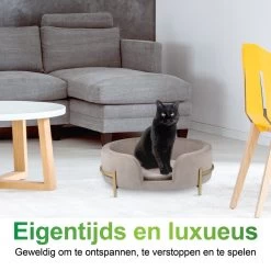 Maxxpro Pet Bed - Huisdieren Tot 80KG - Zacht Fluwelen Kussen - Verhoogd Katten- En Hondenbed - Grijs - 60,5 X 40,5 X 23,5 Cm -Pet Care Verkoop 1200x1200 1233