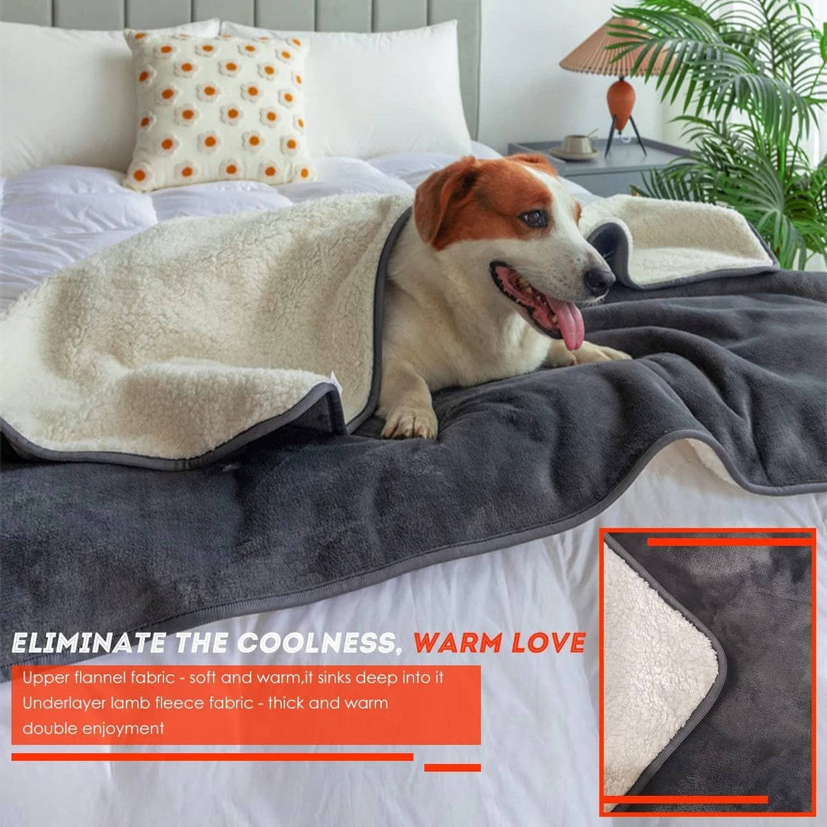 Hondendeken, Fleece, Waterdicht, Wasbaar, Hondenmat, Huisdier, Warme Zachte Deken Voor Hondendeken, Kattendeken, Deken Voor Katten En Honden, Waterdichte Deken Voor Bank, Bed, 150 X 127 Cm 6 Hondendeken, Fleece, Waterdicht, Wasbaar, Hondenmat, Huisdier, Warme Zachte Deken Voor Hondendeken, Kattendeken, Deken Voor Katten En Honden, Waterdichte Deken Voor Bank, Bed, 150 X 127 Cm - Afbeelding 6