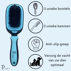 Petsify - Dierenborstel - Professionele 5 In 1 Hondenborstel - Voor Hond En Kat - Tweezijdig - Hondenkam - Kattenborstel - Kattenkam -Pet Care Verkoop 1200x1200 141