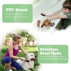 Merkloos Nobleza Dierenborstel - Hondenborstel - Kattenborstel - Tweezijdig - Dubbelzijdig - Hout - Maat L -Pet Care Verkoop 1200x1200 158